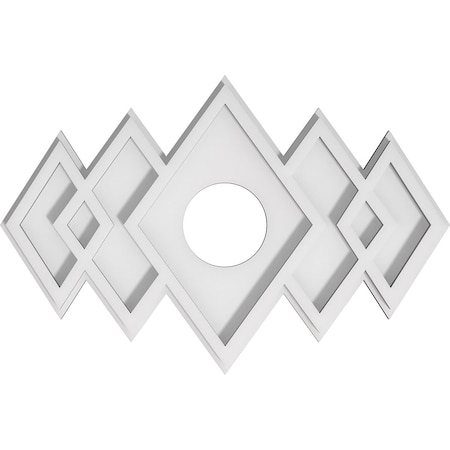 Ekena Millwork Zoe Architectural Grade PVC Ceiling Medallion, 16"W x 10 5/8"H x 3"ID x 5"C x 1"P, One-Piece CMP16X10ZE-03000